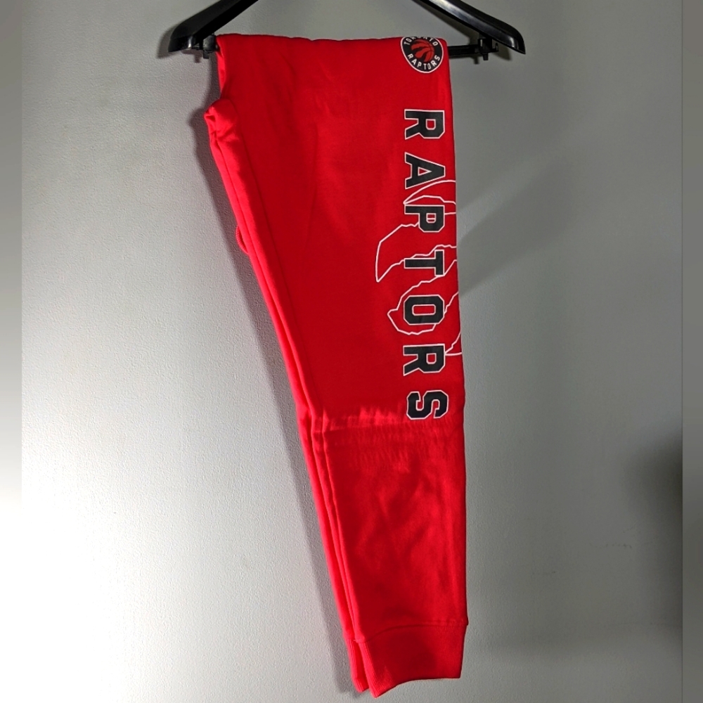 NEW Toronto Raptors Mens NBA Graphic Jogging Pant - red Large